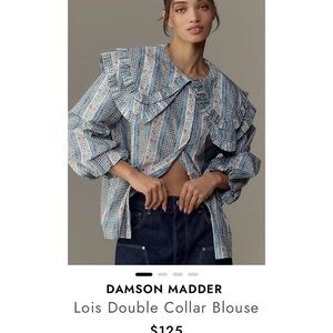 Lois Double Collar Blouse - Blue Multi